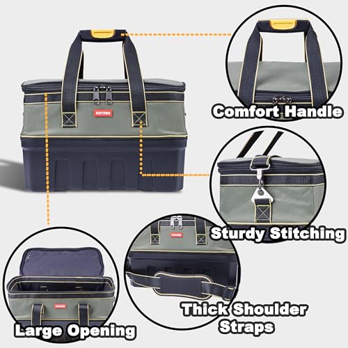Justzon Tool Box, Innovative design with half plastic and half fabric, convenient for Tool storage and Portable tool box by Justzon - Used condition - Image 3