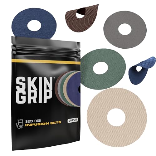 Image of Skin Grip Universal Adhesive Patches for CGM and Insulin Pumps with Cutout (20-Pack) 0.8-Inch Hole, Waterproof & Sweatproof for 10-14 Days, Glucose Monitor Patch, Diabetic Sensor Cover, Basics Pack
