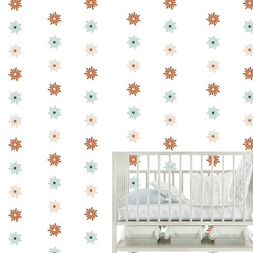 Image of Colorful Daisy Flower Wall Sticker Decals Floral Nursery Wall Stickers for Kids Play Room Home D�cor Nursery Classroom Bedroom Boho Wall D�cor