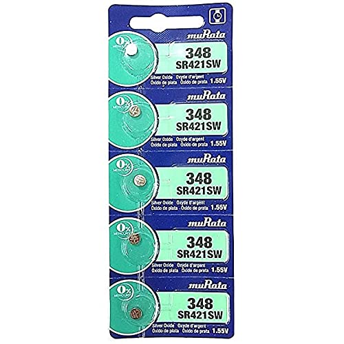 Baterías Murata 348 SR421SW 1.55V Plata Reloj (5 pcs) miniatura 1
