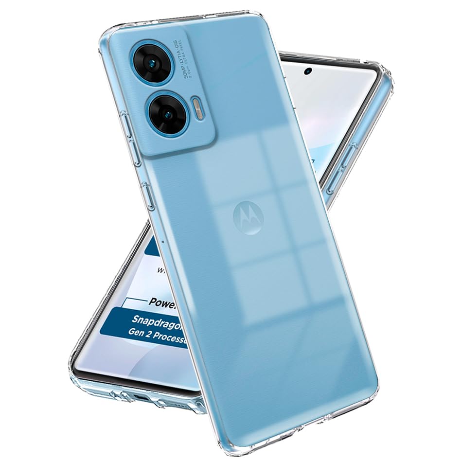 Image of Fashionury Crystal Clear Case for Motorola G96 5G | Yellowing Resistance | Transparent TPU Silicone | Raised Camera Lips | Slim Transparent Cover