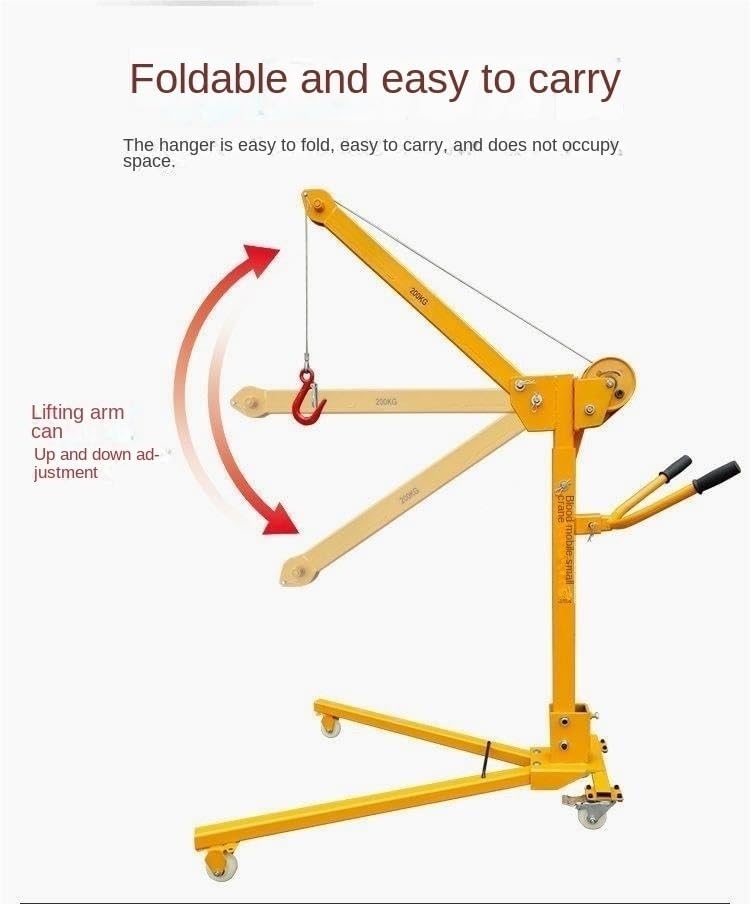 Electric 12V Mobile Crane, 300kg Capacity Household Vehicle-Mounted Hoist, Lightweight Manual Lifting Equipment for Easy Transport and Use