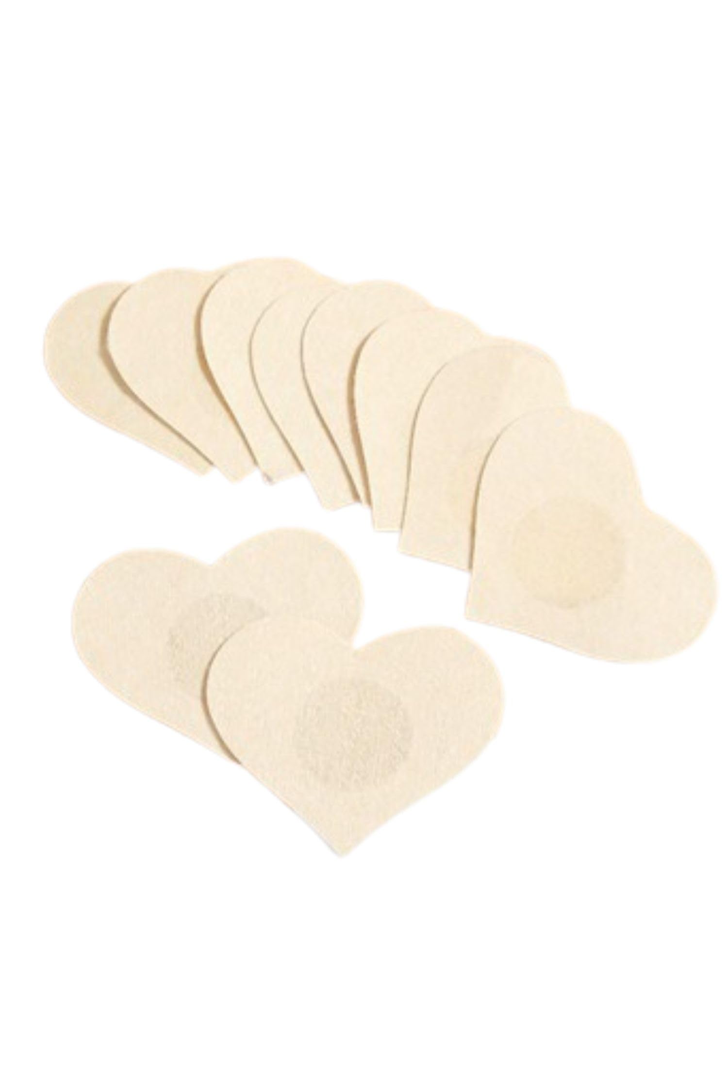 Pack of 20 Skin-Friendly Disposable Nipple Covers for Women (Heart Shaped)- WH20 Beige-image-10