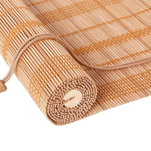 20 styles Customized Bamboo Blinds, Natural Wooden Window Decorative Curtain, Sunscreen Drape for Windows, for Partition Tea room Office Study Wall Decoration (D)