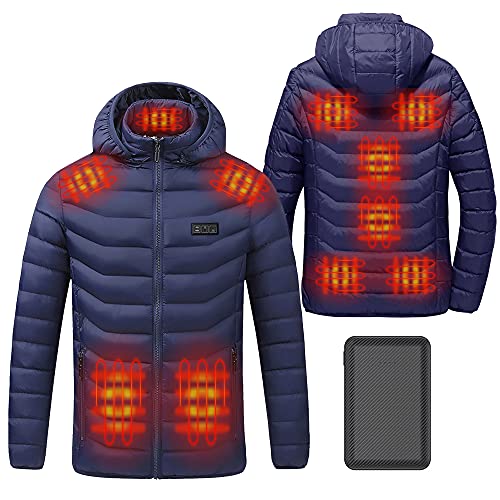 Sidiou Group USB Heated Jacket 3 Levels Adjustable Temperature Heated Coat Winter Down Jacket with 10000mAh Battery (11 Areas Heated Blue, M) Sidiou Group USB Heated Jacket 3 Levels Adjustable Temperature Heated Coat Winter Down Jacket with 10000mAh Battery (11 Areas Heated Blue, M)