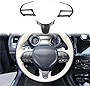crosselec Carbon Fiber Steering Wheel Cover Trim Bezel kit for 2015-2021 Chrysler 300