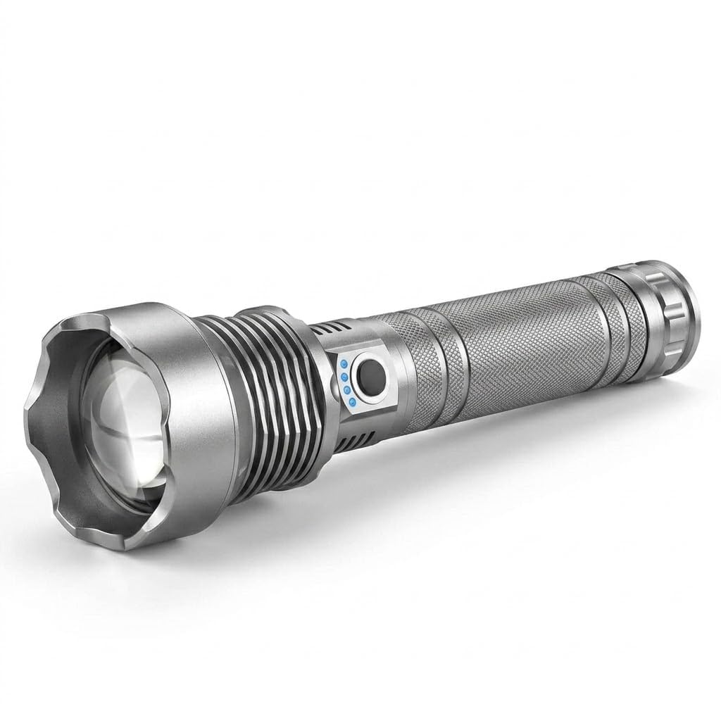 Drumstone (5 𝐘𝐞𝐚𝐫𝐬 𝐰𝐚𝐫𝐫𝐚𝐧𝐭𝐲 Durable Zoomable LED Torch | USB Rechargeable Metal Flashlight with 9000mAh Battery | High Brightness Adjustable Focus Torch for Camping, Trekking, Travel Use-image-39