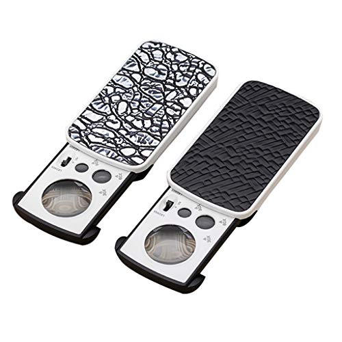 LED Lighted Slide Out Pocket Magnifying Glass - 10X 20X and 30X Multi-Power Small Portable Loupe Magnifier with UV Black Light | Best for Jewelry, Diamonds, Gems, Coins, Stamps, Rocks (Black)