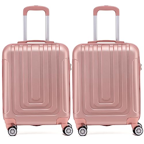 Flight Knight Premium Set of 2 Lightweight Cabin Suitcase - 8 Spinner Wheels - Built-in TSA Lock & USB Port - Luggage Approved for Over 100 Airlines Including Ryanair Priority - 55x40x20cm