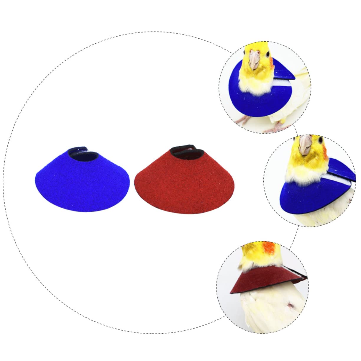 DOITOOL Bird Wound Protective Cone Collar 2 Pack Comfortable for Parrots Birds Lovely Design