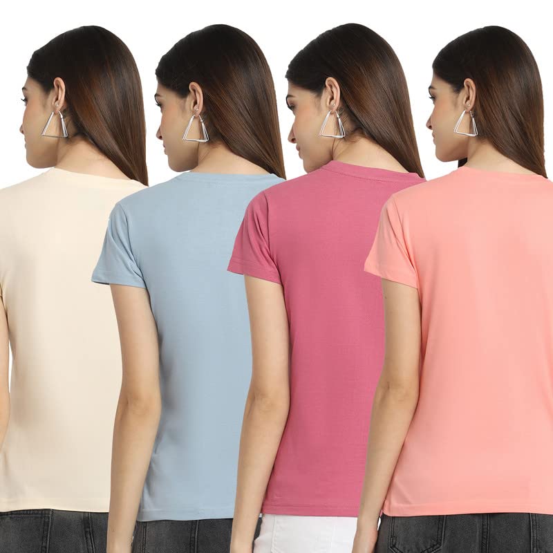 Image of Preneum Women's Cotton Regular Fit Graphic Stylish Printed Short Sleeves Casual T-Shirt |Trend & Styles