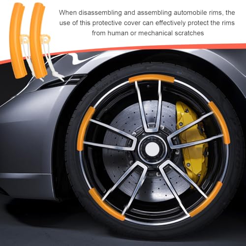 Image of KVAEY 5 PCS Car Tire Changing Rim Protector, Flexible Anti-Scratch Fixing Tyre Rim Protective Cover, Perfect Arc Fit Wheel Changing Rim Edge Savers for Cars SUVs Motorcycle (Yellow)