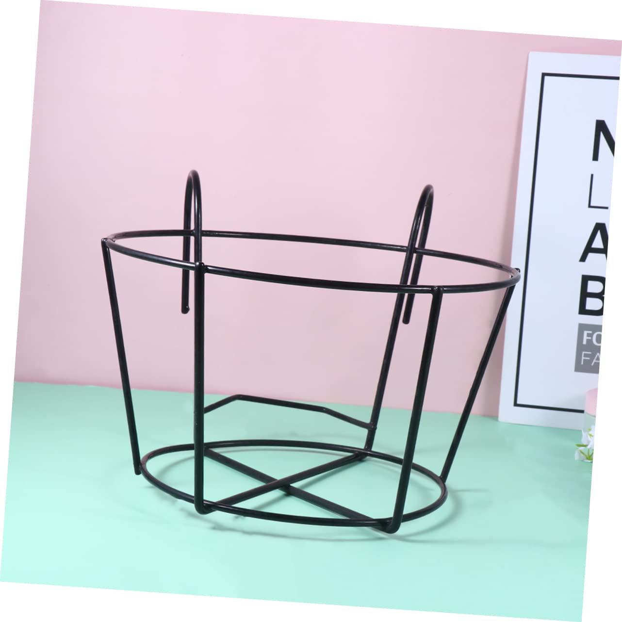 Toyvian Support De Jardinière Suspendu en Fer Noir, Cadre De Fleurs De Balcon Rond 30 Cm, Lot De 2 Pièces, pour Balcon Et Jardin, Support De Pot De Fleurs Stable Et Peu Encombrant
