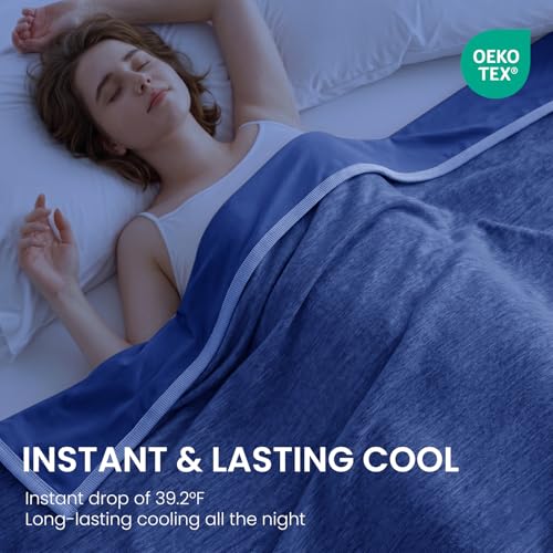 Image of Topcee Cooling Blanket Queen Size 90 inchx90 inch for Hot Sleepers Summer Blanket