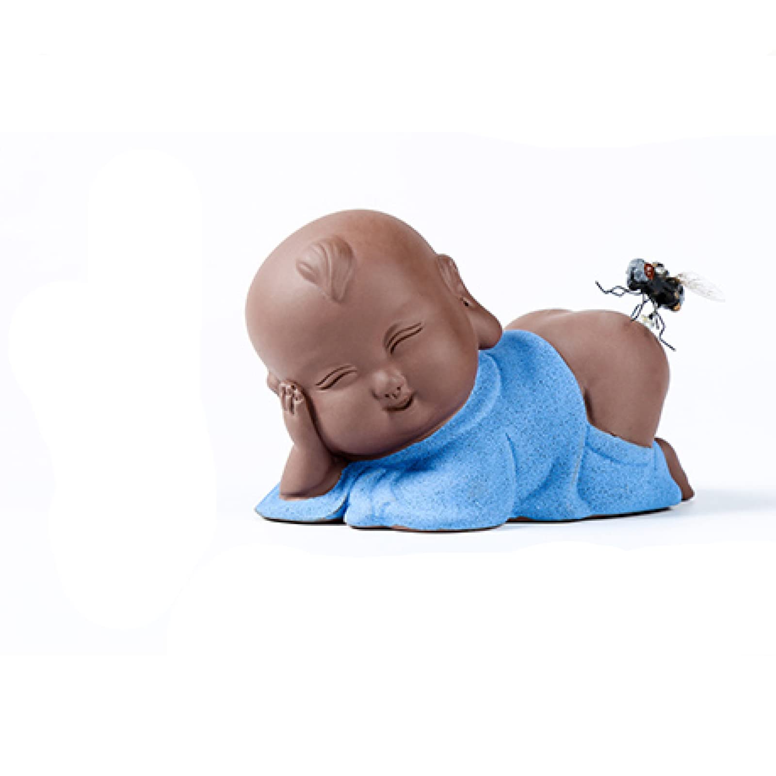 Monje pequeño decorativo azul como regalo original para amigos y familiares