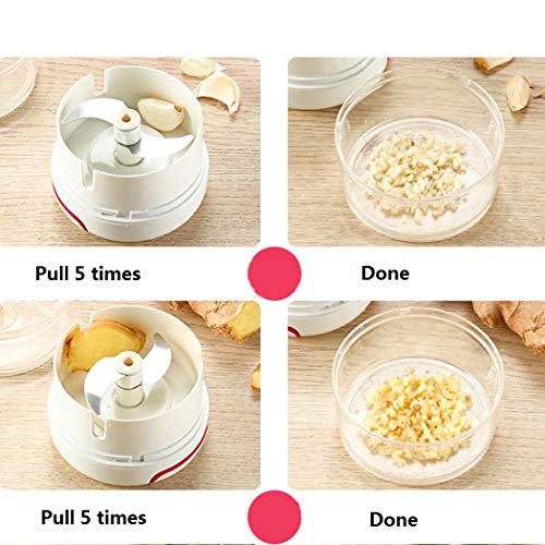 Abcsea 1 Pieza Cortaverduras y Picadora, Trituradoras para la Verdura, Robots de Cocina y Minipicadoras, Picadora de Ajo Manual - imagen 7