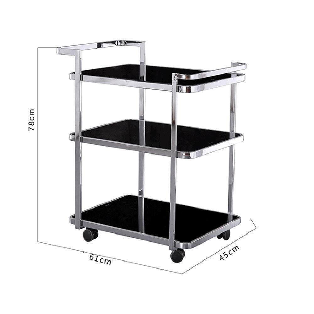 Estante de almacenamiento de vino de hierro forjado de 3 niveles y carrito de servicio, carrito multifuncional para el hogar y el restaurante para agua de vino y bebidas, elegante solución de