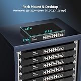 YuanLey 18-portowy przełącznik PoE 2,5 G, niezarządzany, 16 portów PoE 2,5G Base-T, 2 x 10G RJ45 UpLink, IEEE802.3af/at, 250 W, kompatybilny z 100/1000/2500 Mb/s, metalowa obudowa, przełącznik