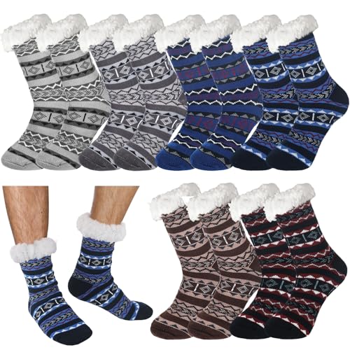 Chaussettes pelucheuses homme antidérapantes pour des soirées cocooning au chaud