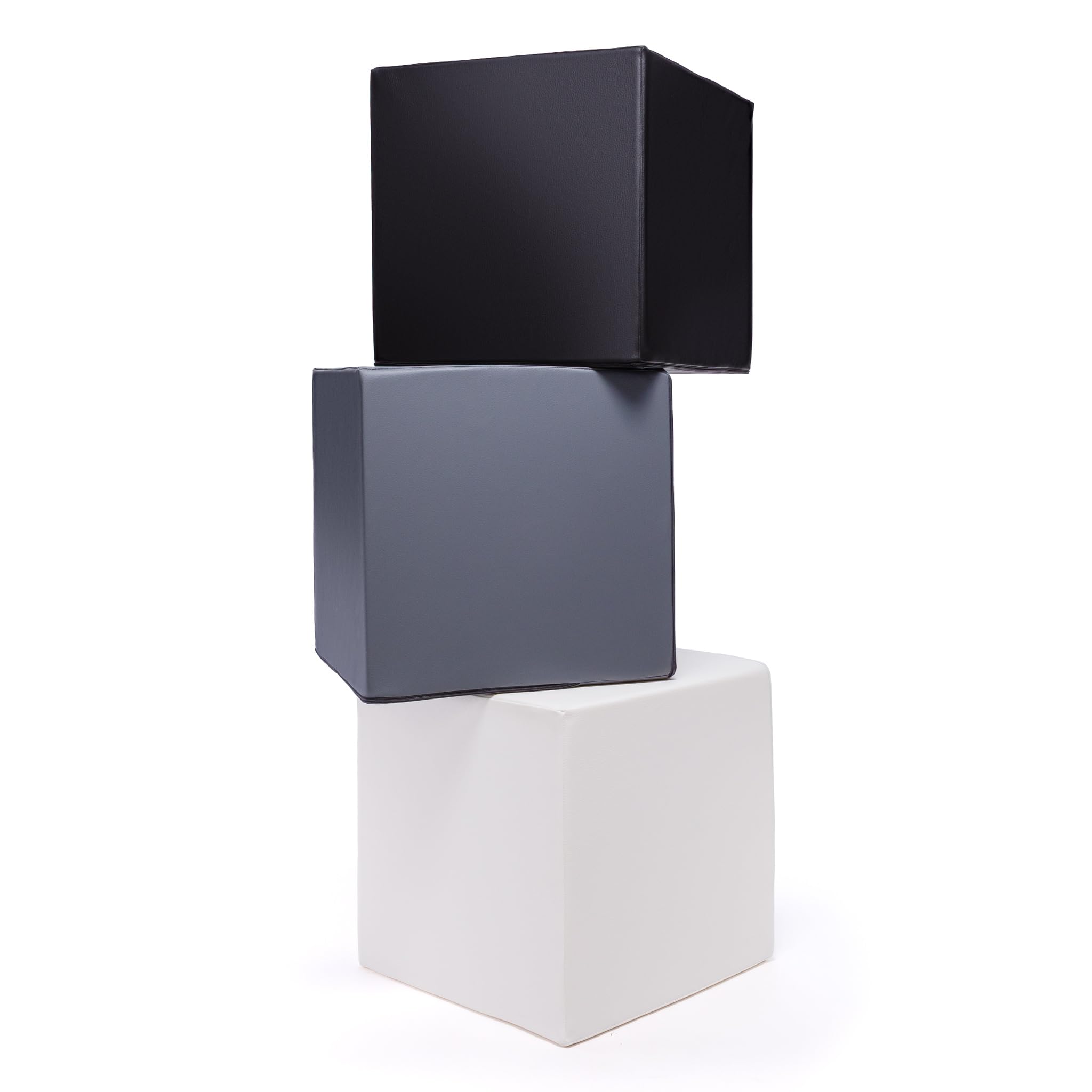 Ecopuf Pouf repose-pieds carré | Ottomana Cube 40 x 40 x 40 cm | Repose-pieds Canapé entièrement déhoussable résistant et anti-déchirure | Tabouret confortable en similicuir
