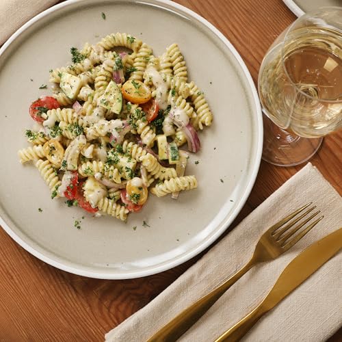 Image of Gibson Elite Pacifco Beach Plates and Bowls Sets, 12-Piece Stoneware Dinnerware Sets, Reactive Glaze Dish Set - Taupe