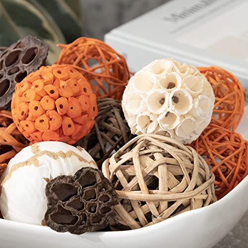 Image of ANDALUCA Large Decorative Vase Filler Bag with Orbs, Balls (Sunset Orange)