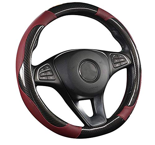 Cubierta del Volante de Cuero de Fibra de Carbono para café de Las niñas Cover