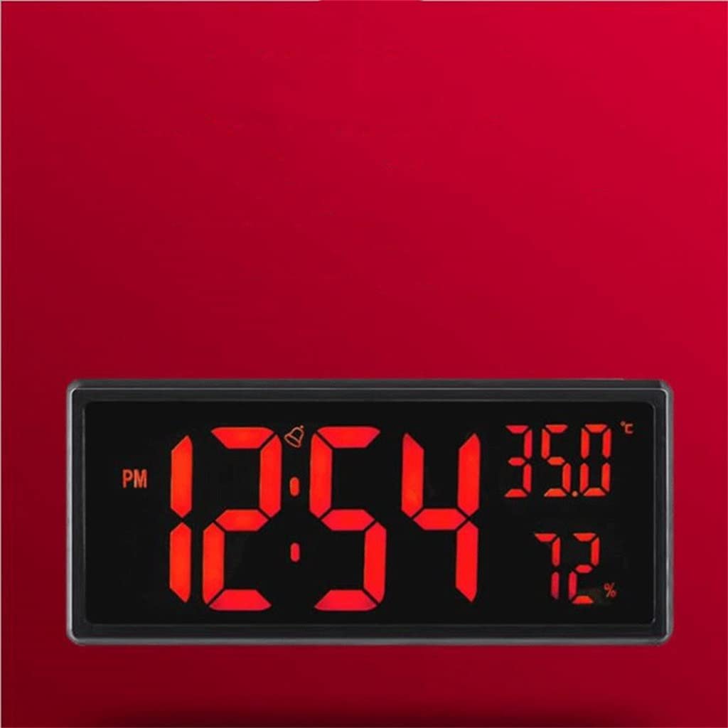 HRWLY Digital Alarm Clock Humidity Temperature Brightness Darkens At Night Power-off Memory Table Clocks LED(3-pack)