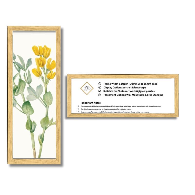 26x7 Inch Thin Panoramic Picture Frame | Oak Panoramic Photo Frame & Poster Frame for Pictures, Photos, Documents, Jigsaw Puzzles, Artwork | Landscape or portrait Wall Mount Display