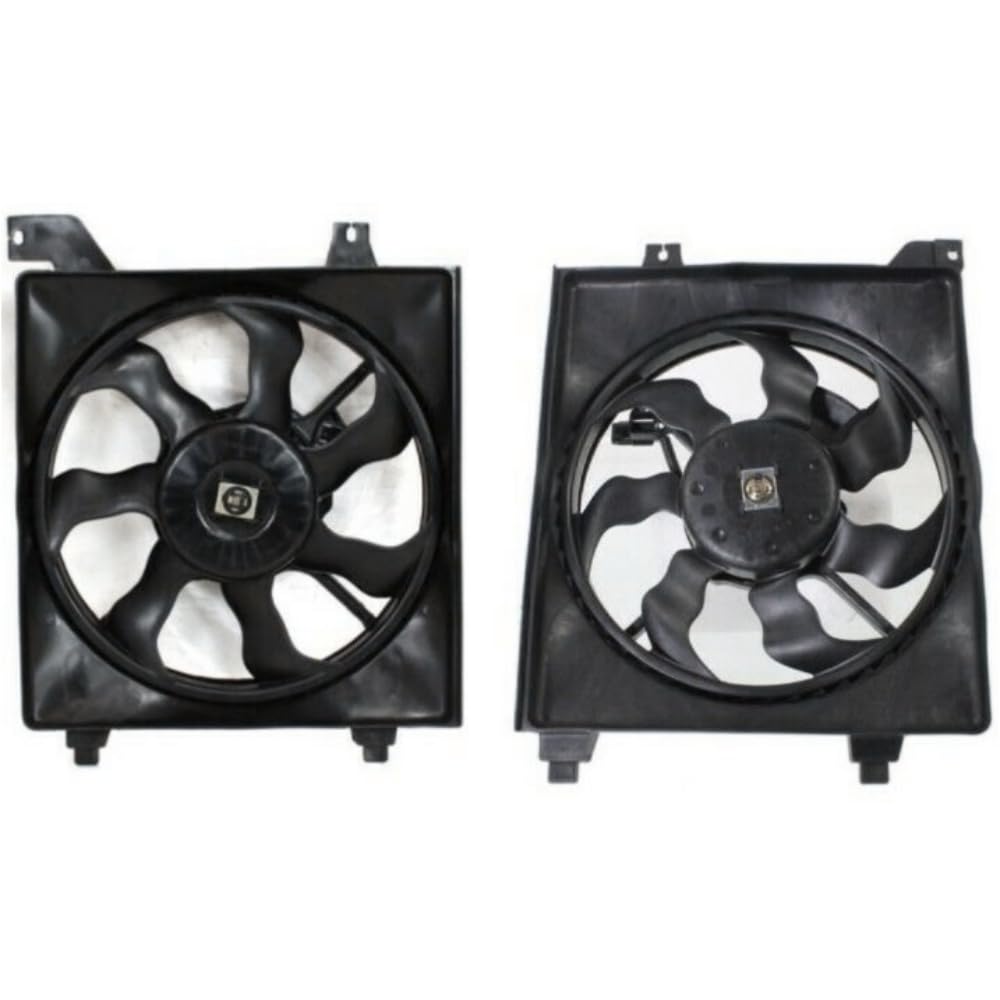 GMLFO 2pcs Radiator and Consender Cooling Fan Blade A/C for Hyundai for Accent 1.6L 2007-2011 620489 HY3115122 LZY0162