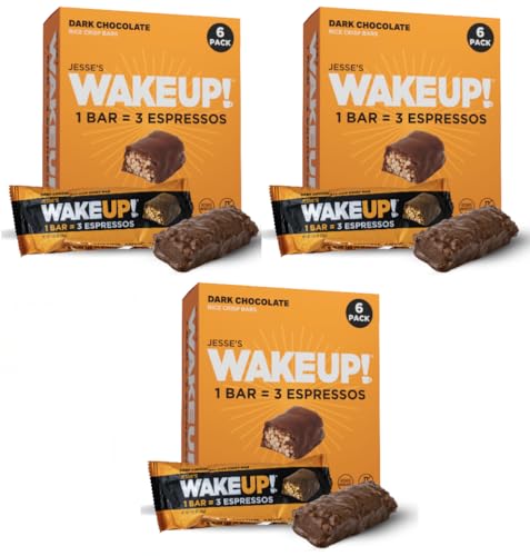 Image of WAKE UP! Caffeinated Dark Chocolate Bars, 3 Espressos, 3 Pack (18 Bars)