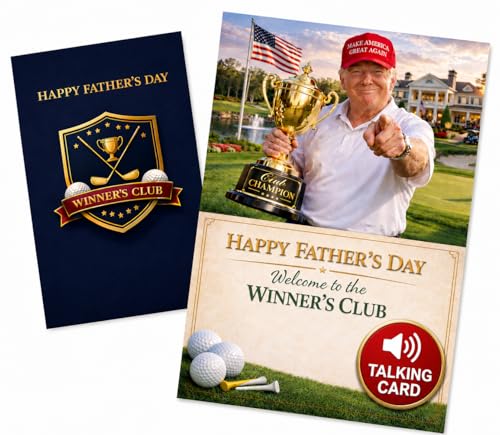 Wild Decks Donald Trump Father’s Day Card with Audio | Funny Talking Greeting Card for Dad Husband Grandpa | Golf Winner’s Club 30-Second Voice Message | Gift from Son Daughter Wife
