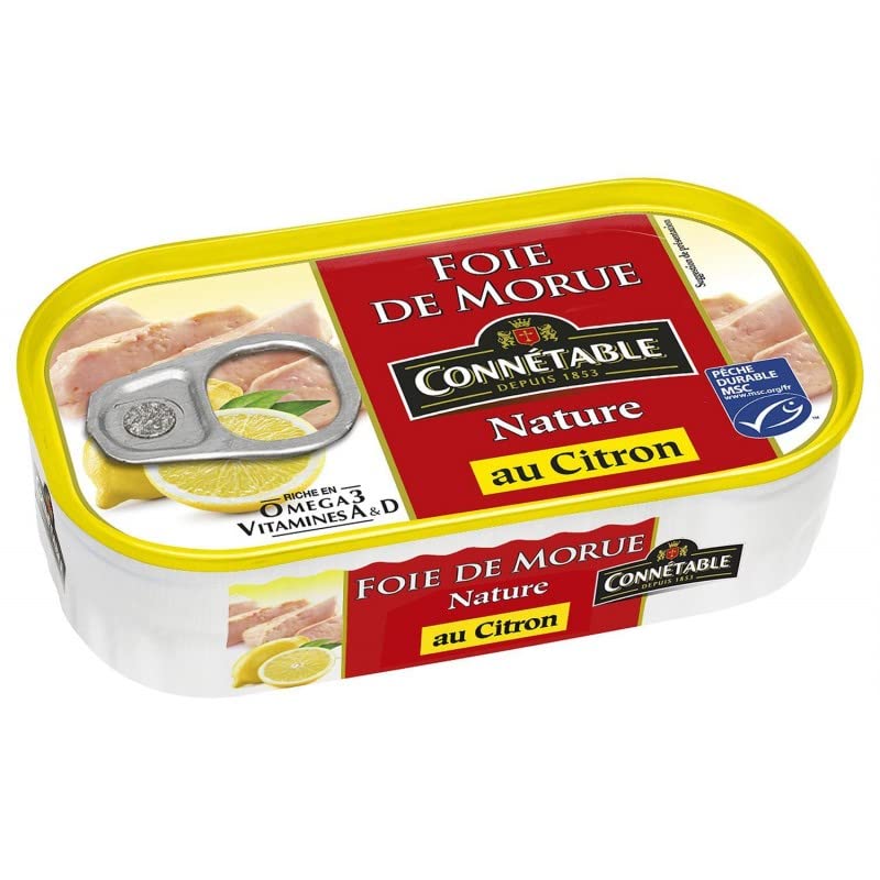 CONNETABLE - FOIE DE MORUE NATURE AU CITRON 121 G - LOT DE 4