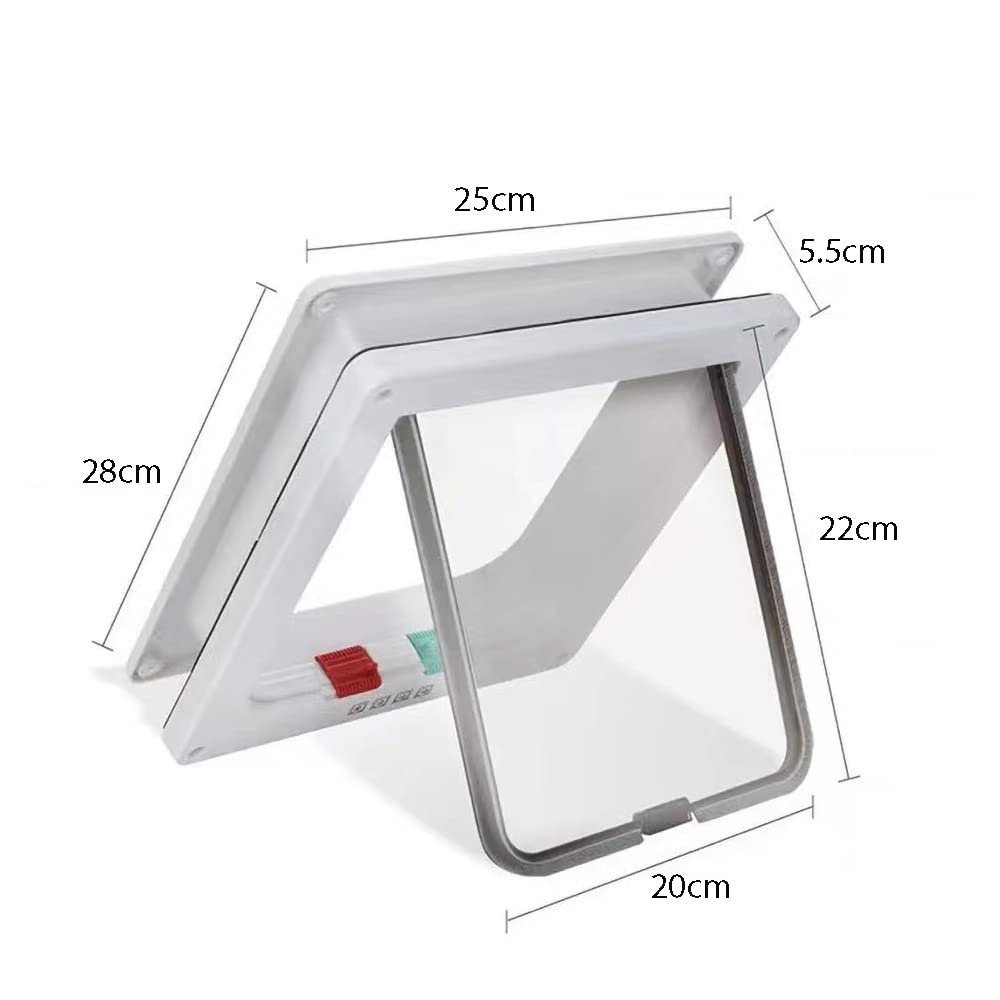 Cat Door, Safety Pet Door with 4 Way Lock, Weatherproof & Easy Installation Cat Flap Door for Interior Exterior Door Window, Wall (XL) - Image 2