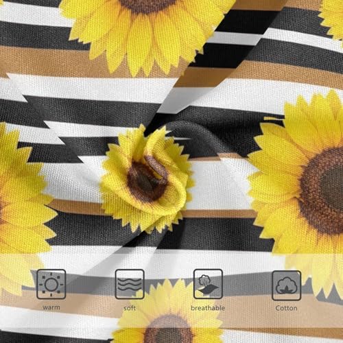 Yellow Sunflowers Brown Toddler Girl Underwear, Girls Briefs, 2T–8 Years3