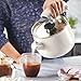 KitchenAid Teakettles Enamel-on-Steel Stovetop Whistling Teakettle, Induction Ready, Stainless steel Lid, 2 Quart - White
