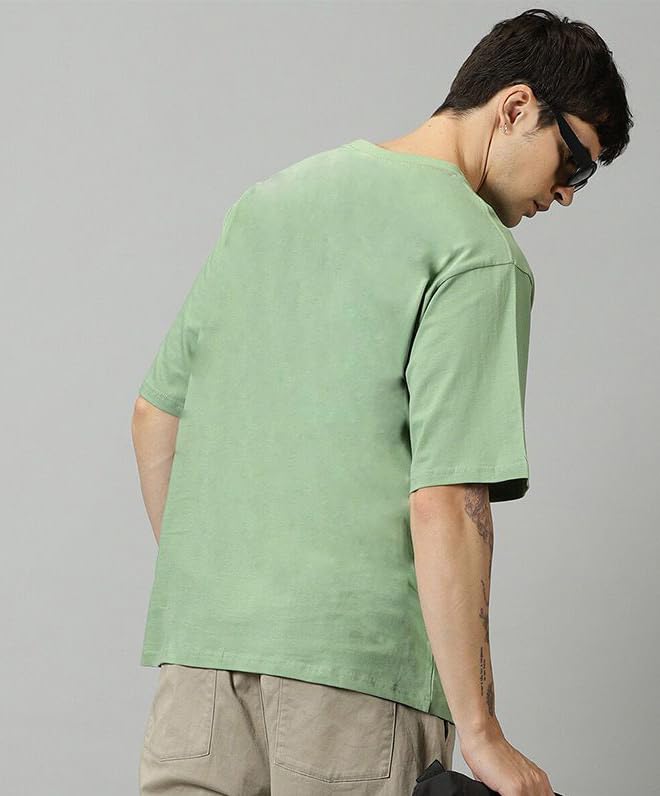 Image of RodZen Oversized Baggy Fit Half Sleeves Round Neck Solid Cotton Blend Combo T-Shirt for Men (Pack of 3)