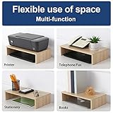 FITUEYES Wood Monitor Stand PC Laptop Computer Screen Riser, Save Space Desk Organizer Stand 42.5x23.5x10cm, Max Load 20 kg, Oak - Image 6