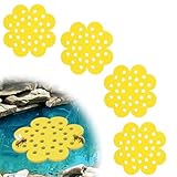 Gosknor 4 Stück Schwimmende Bieneninsel, Blumenform Schwimmende Bienen-Tränkestation Schmetterlings-Trinkbrunnen für Bienenstock Poröses Design für einfachen Zugang zu Wasser Gartendekor im Freien