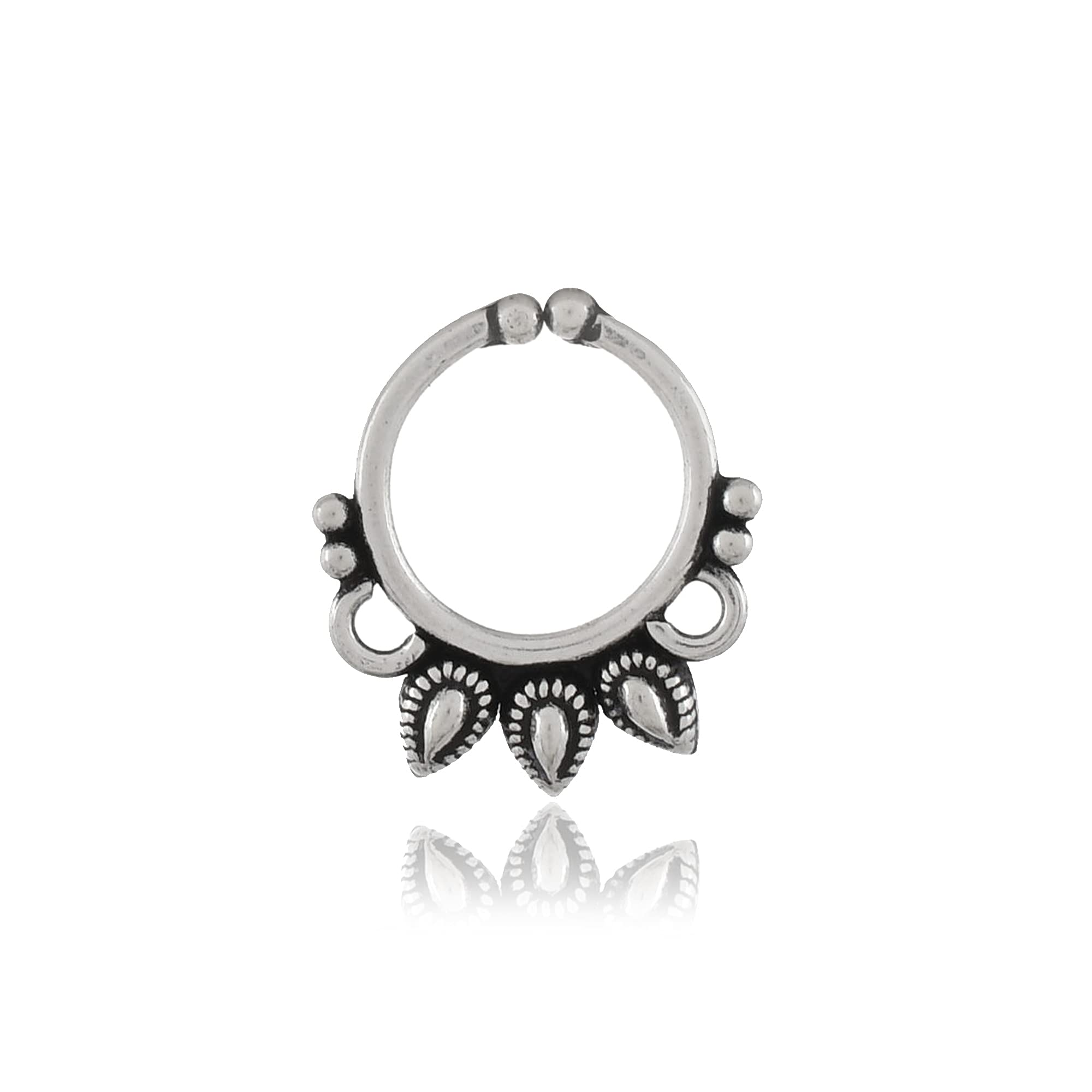 NEMICHAND JEWELS Pure 925 Sterling Silver Septum Nose Rings For Women - Non Pierced nose (SS-NR-01) (B09DYZ79X2) Amazon Price History, Amazon Price Tracker