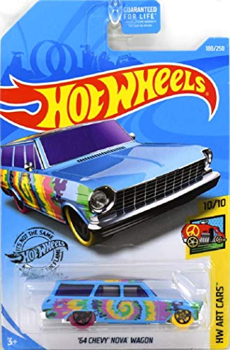 Hot Wheels 2019 Hw Art Cars - '64 Chevy Nova Wagon, Blue 188/250