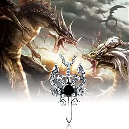 Collier queue de dragon en argent sterling 925 vintage et authentique