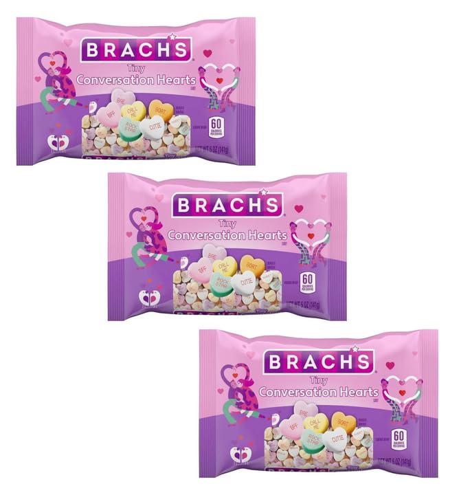 Brach's Tiny Conversation Hearts - 5 oz Bags - Pack of 3 - Classic Valentine's Day Candy That Generations Have Loved