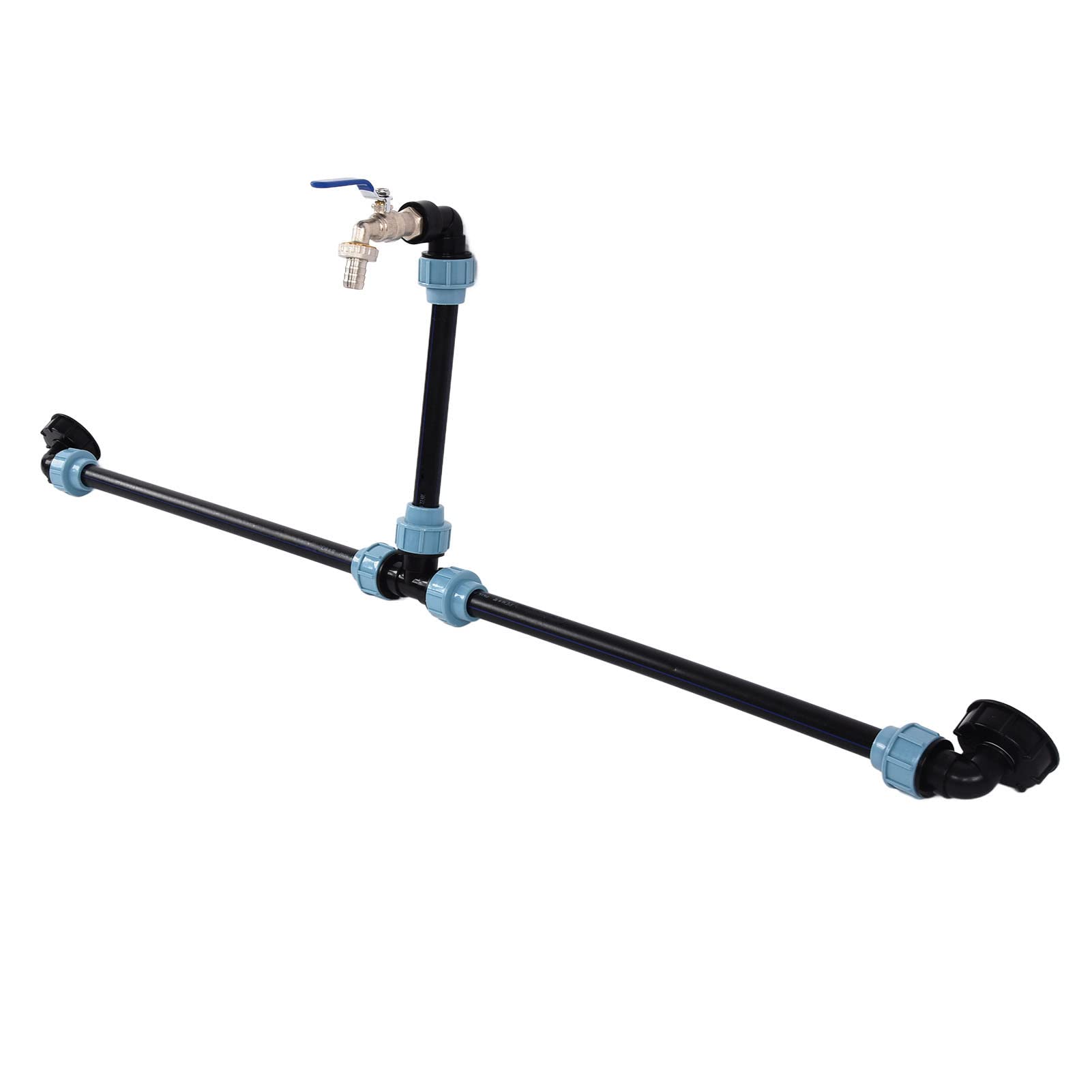 Kolankowy Adapter IBC, Złącze Kranu Wylotu Typu „gęsia Szyja”, średnica Wlotu 60 Mm, Używany do Przełączania Szeregowego Zbiornika IBC w Celu Zmiany Pozycji(Wzrost serii o dwie beczki)