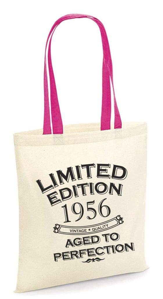 1956 Birthday Gift Present Tote Shopping Bag For Life Cotton Limited Edition Aged To Perfection