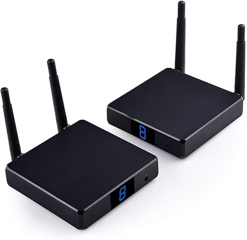 measy FHD686 Convertidor HD 100m325ft Receptor Transmisor HD inalámbrico Extensor HD inalámbrico Kit de remitente con IR PassThrough Support 1080P 3D