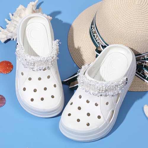 Image of FLIOZY Women's Gardener Platform Clogs Slippers Hight Heels Mules Clog Wedge Sandals Outdoor Beach Shoes