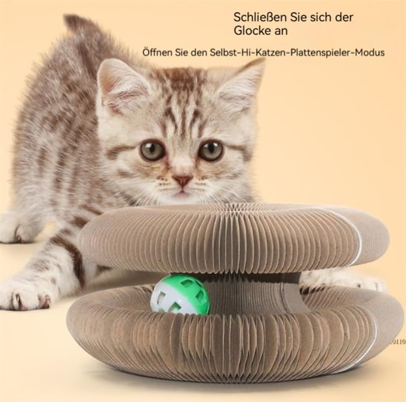 Katzenwirbel Katzenliebling, Katzenwirbel für Große Katzen, Foldable Convenient Cat Scratcher, Katzenspielzeug Intelligenz Intelligenzspielzeug, Magische Orgel Katzenkratzbrett (2 Stück)