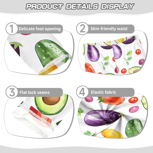 ALAZA Girls' Leggings Children's Yoga Pants Skinny Printed Dance Avocado Tomato Eggplant Comfortable 4T2