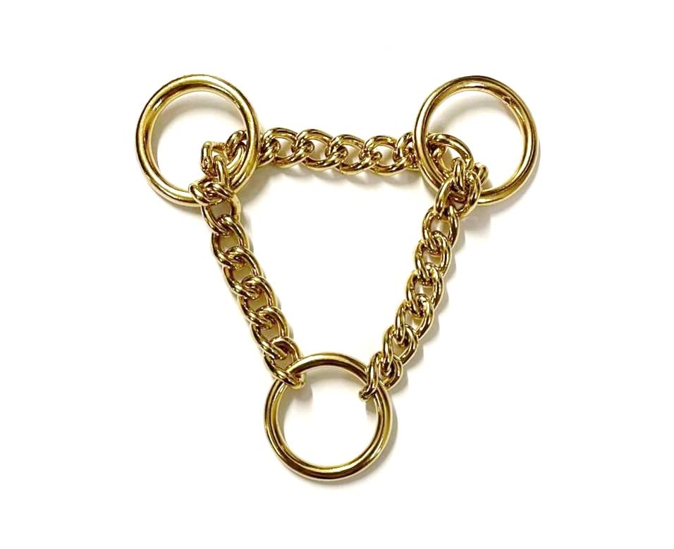 Half Check Chains For Dog Collars Sewing Webbing Or Leather Great For Dog Walking And Training (Solid Brass, 3mm x 20mm O-ring)